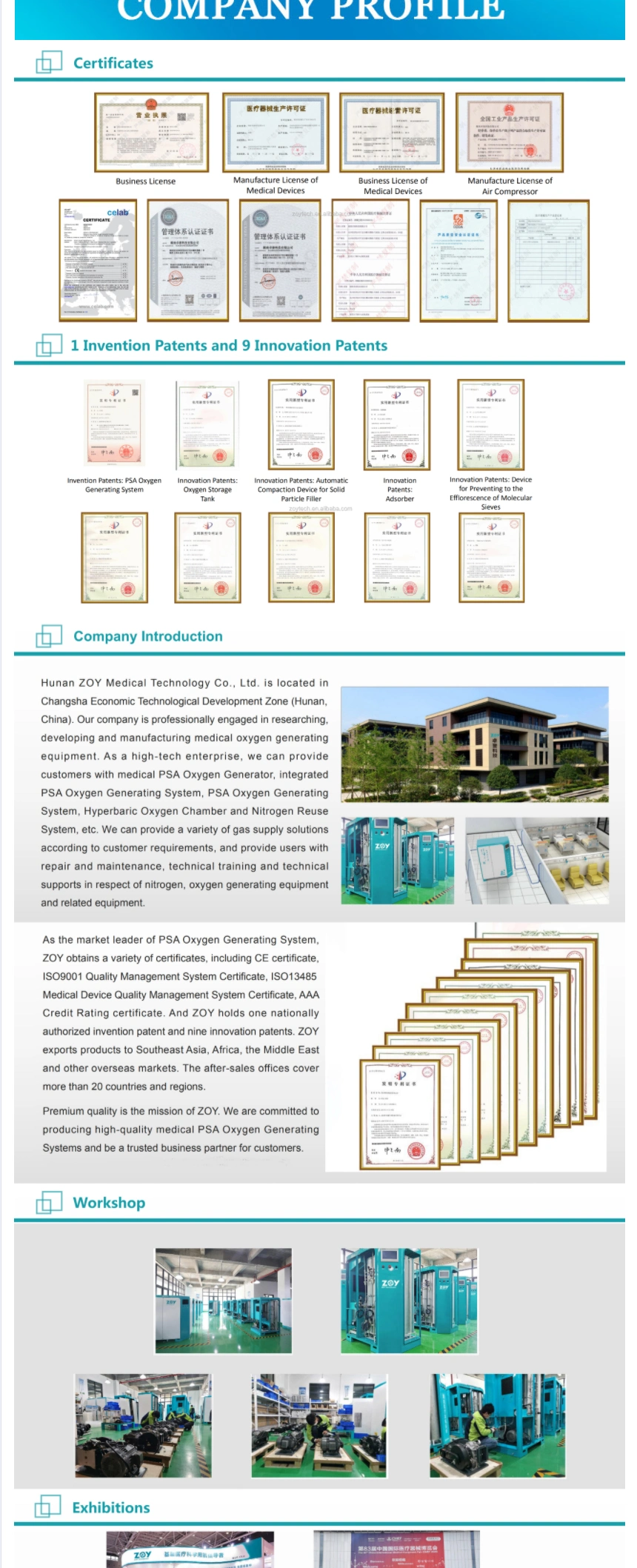 Manufacturer Medical Equipment Psa Oxygen Generating System Oxygen Filling Plant for Hospital