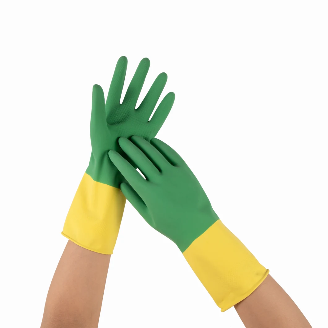 Piink Safety Protective Kitchen Cleaning Home Work Dipped Line Latex Househlod Glove